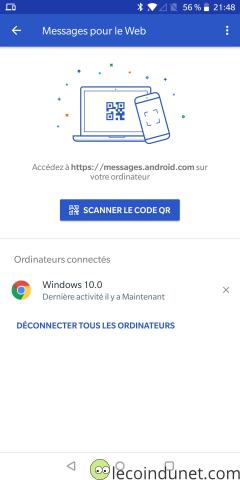Android Messages - PC Connecté