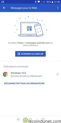 Android Messages - PC Connecté
