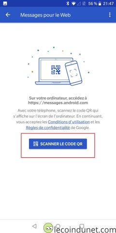 Android Messages - Scanner QR Code