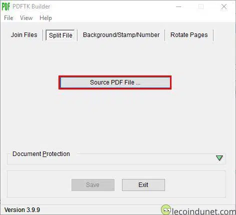 PDFTK Builder - Sélection d'un fichier PDF