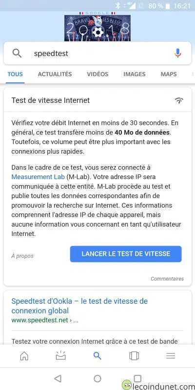 Recherche Google_Speedtest