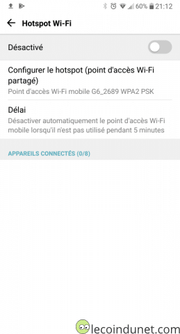 Android - Configurer hotspot WiFi