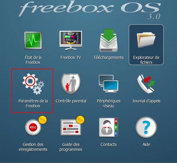 Paramètres - freebox OS