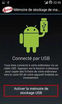 Android - Activer mémoire sotckage USB