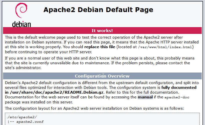 Debian - Apache it works