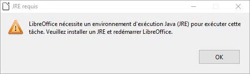 Erreur JRE LibreOffice