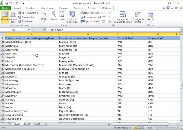 Excel 2010 - Liste données avec volets figés
