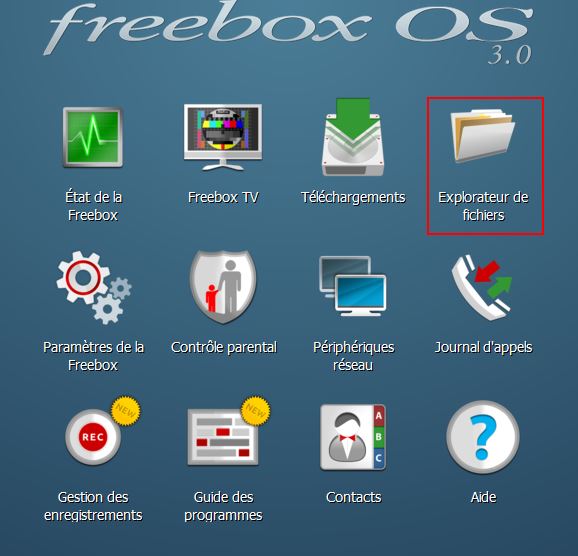 Freebox OS - Explorateur de fichiers