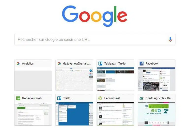 Supprimer les vignettes de la page nouvel onglet de Google Chrome