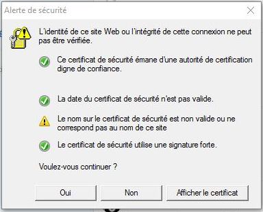 Alerte de sécurité Skype : l’identité de ce site web ou l’intégrité…