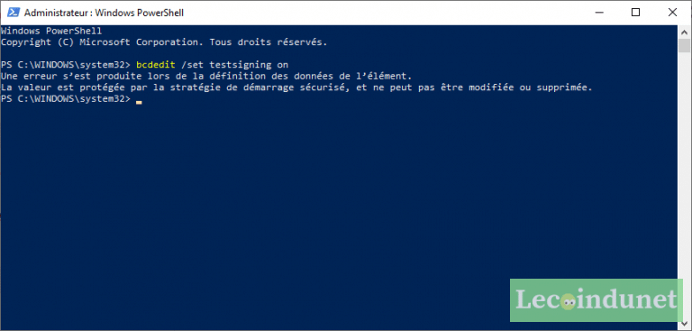 Installer un pilote non signé sur Windows 10 - Lecoindunet