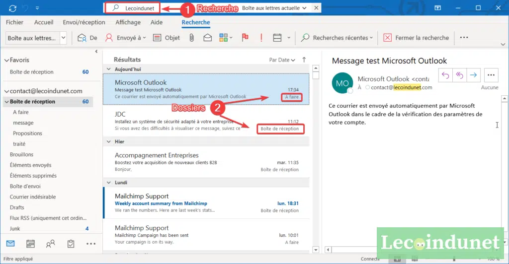 comment sauvegarder un mail outlook dans un dossier