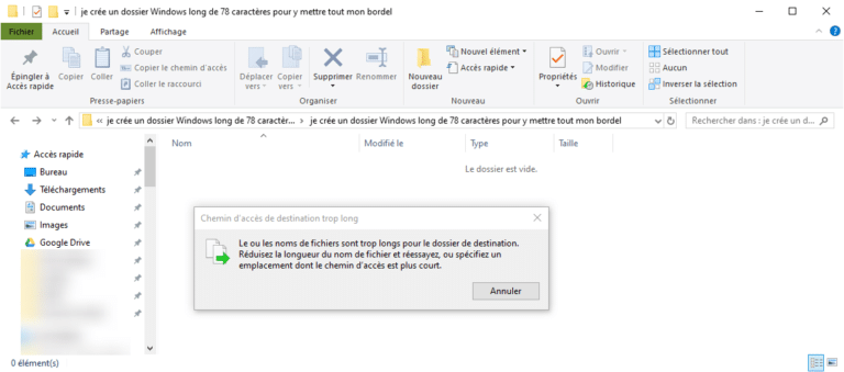 Modifier la limite de caractères des chemins d’accès Windows