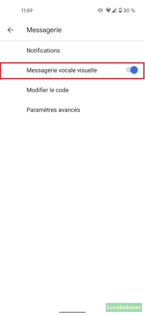 Paramétrer la messagerie vocale sur Android - Lecoindunet