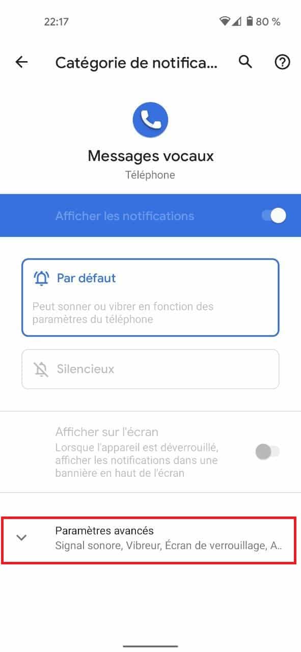 Paramétrer la messagerie vocale sur Android