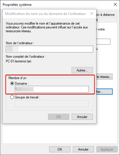 Joindre domaine Windows 10