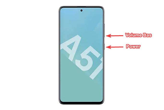 Capture d'écran sur Samsung A51 avec les touches