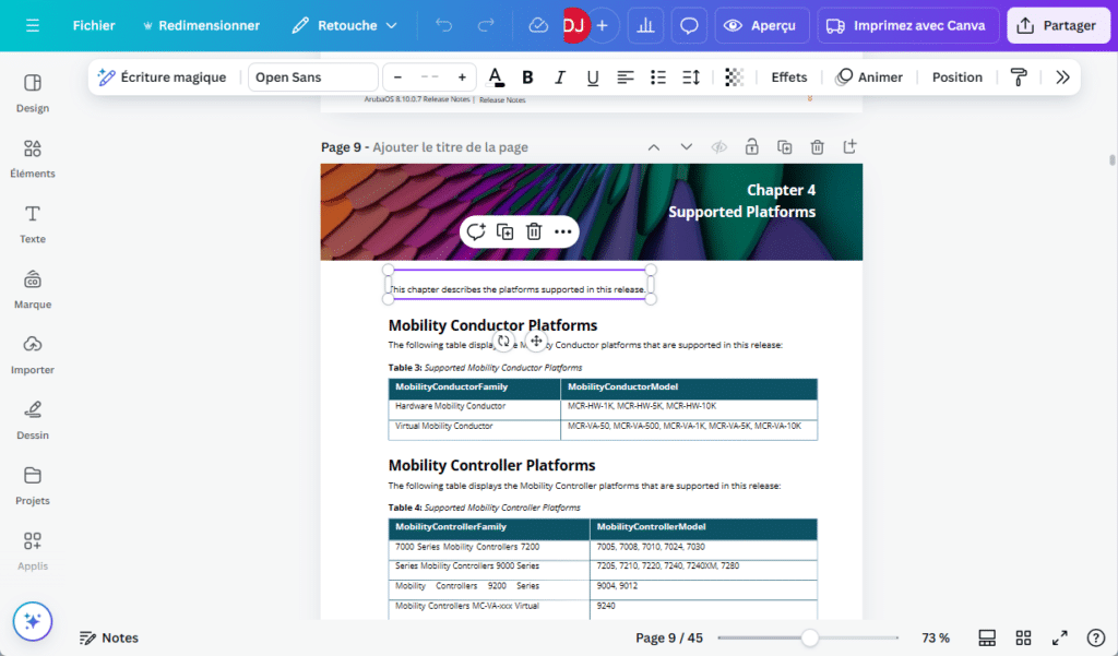 Edition d'un PDF avec Canva