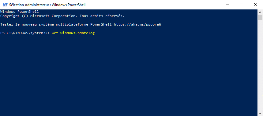 Générer logs Windows Update