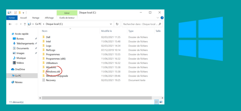 2 solutions pour supprimer le dossier Windows.old