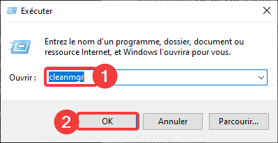 Exécuter cleanmgr