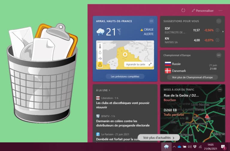 Supprimer l’icône météo de la barre des tâches Windows