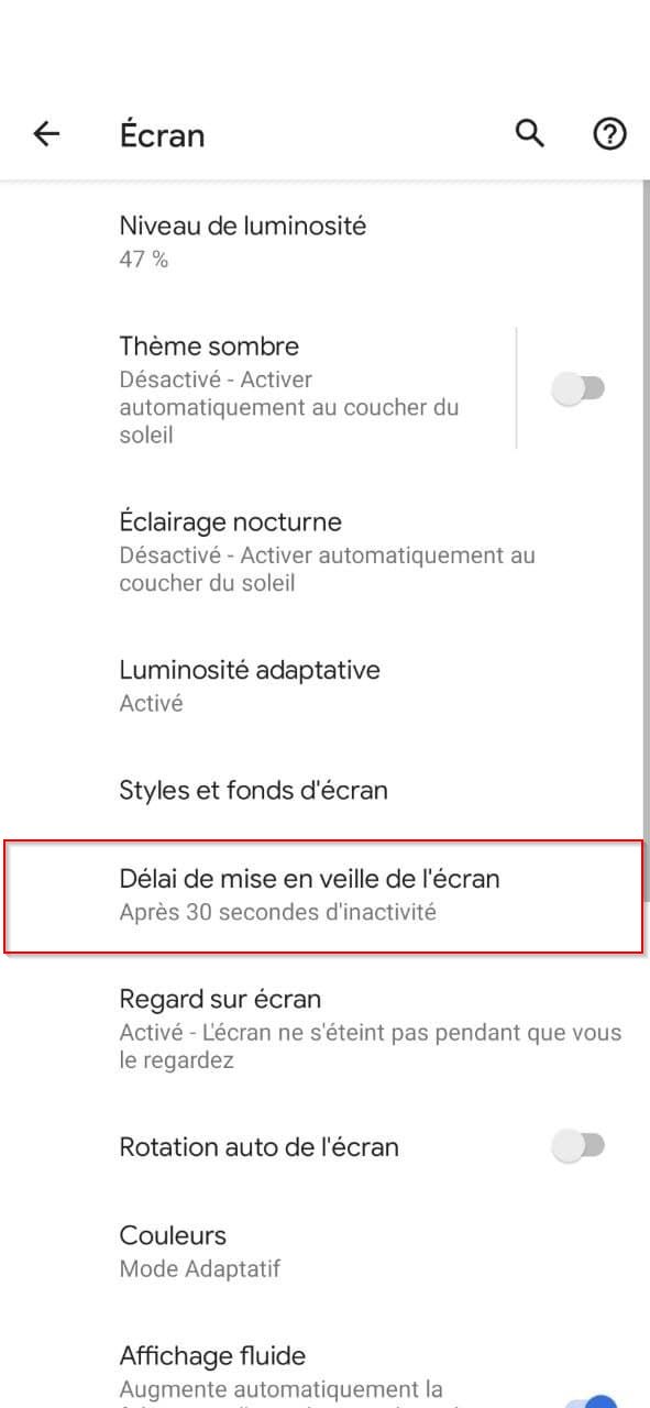 Modifier le délai de mise en veille de l
