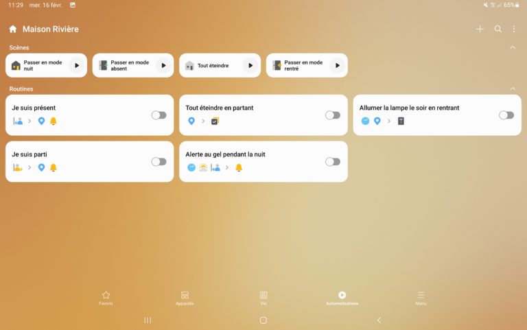 Créer des routines et des scènes avec SmartThings