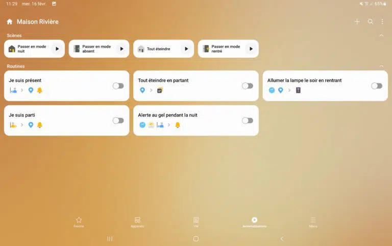 Créer des routines et des scènes avec SmartThings