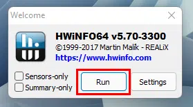 Lancement HWiNFO