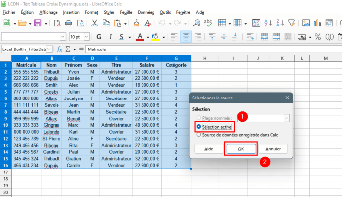Créer un tableau croisé dynamique avec LibreOffice - Lecoindunet