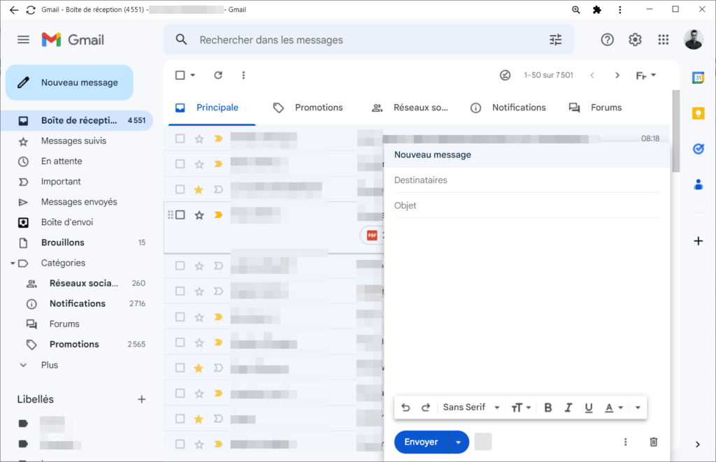 Gmail sur PC en tant qu'application 