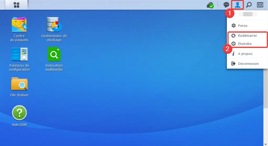 Redémarrer un NAS Synology depuis l'interface web Disk Station Manager (DSM)