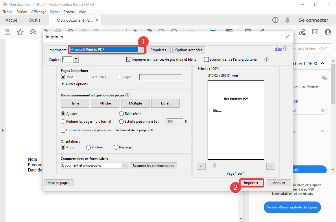 Enlever protection PDF avec Microsoft Print To PDF