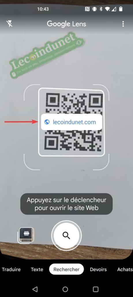 Scanner un QR Code contenant un lien sur Android