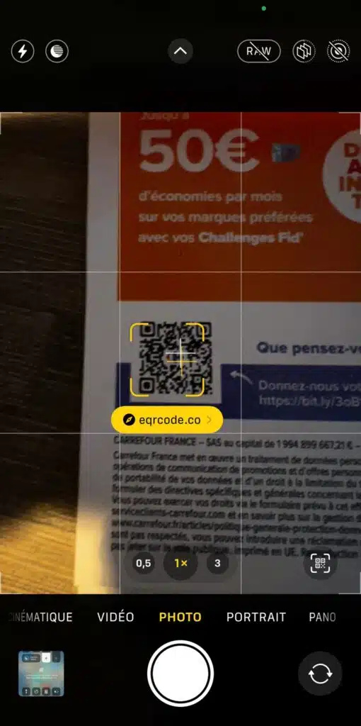 Scanner un QR Code sur iPhone sans application grâce à l'appareil photo