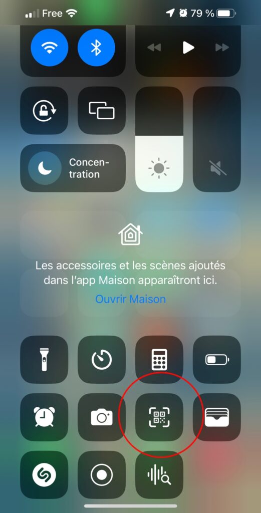Scanner un QR Code sur iPhone depuis le centre de contrôle
