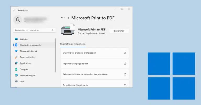 Réinstaller Microsoft Print To PDF sur Windows
