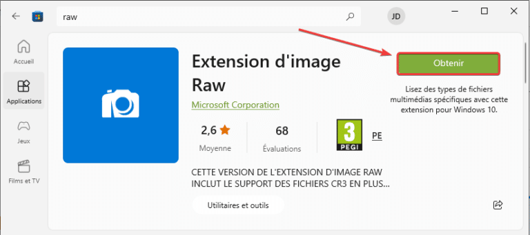 Ouvrir un fichier image RAW sur Windows - Lecoindunet