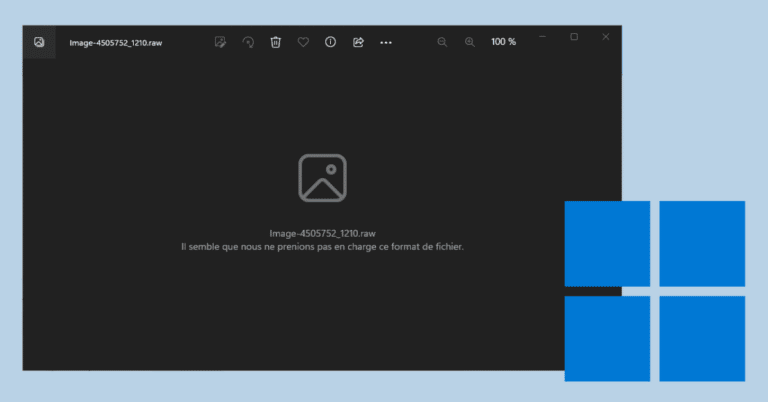 Ouvrir un fichier image RAW sur Windows