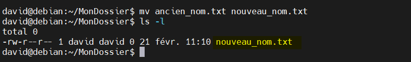 Renommer un fichier avec Linux