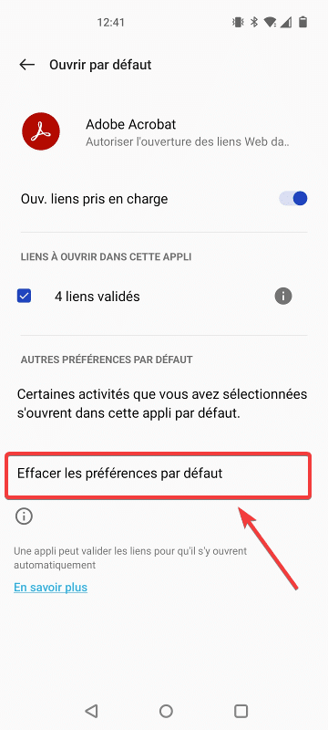 Modifier application par défaut Android