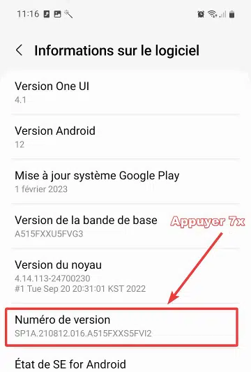Activer mode développeur sur Android