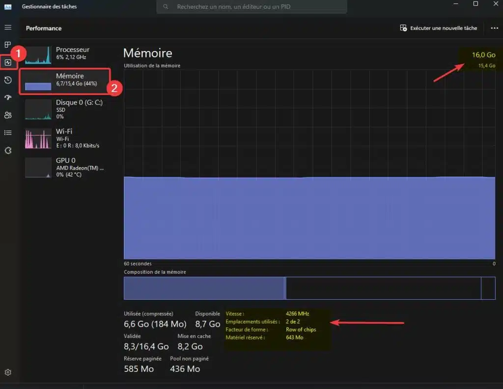 Connaitre la RAM sur Windows 11