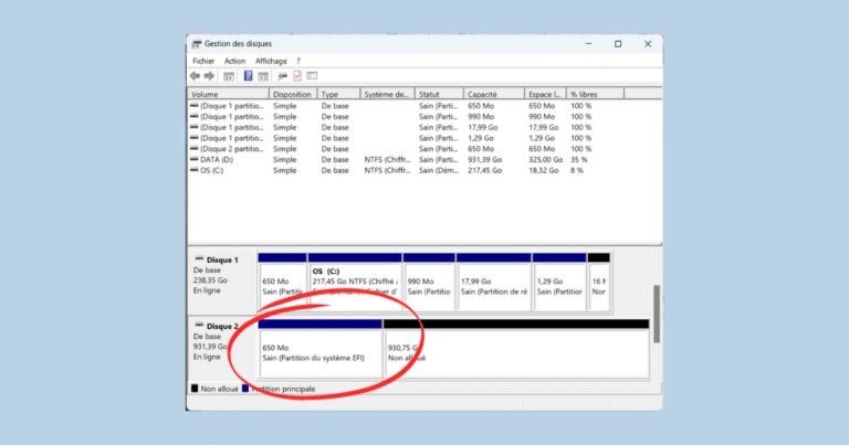 Comment supprimer une partition EFI sur Windows