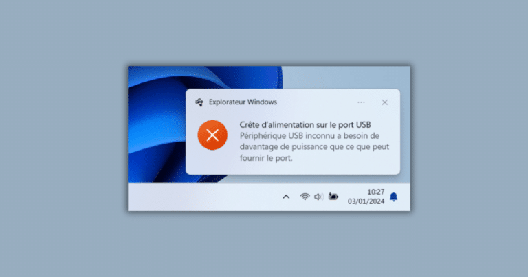 Crête d’alimentation sur le port USB : que faire ?
