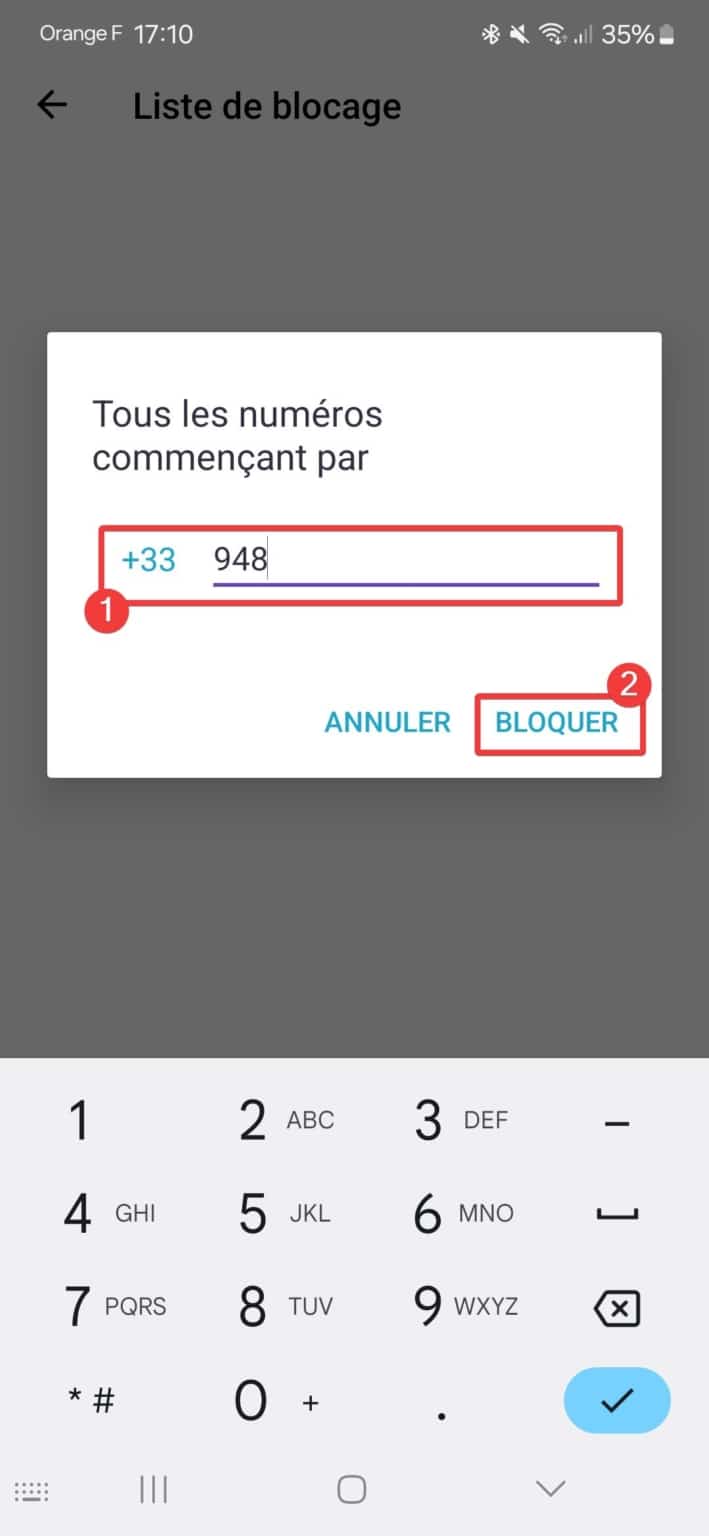 Bloquer des numéros commençant par un préfixe sur Android