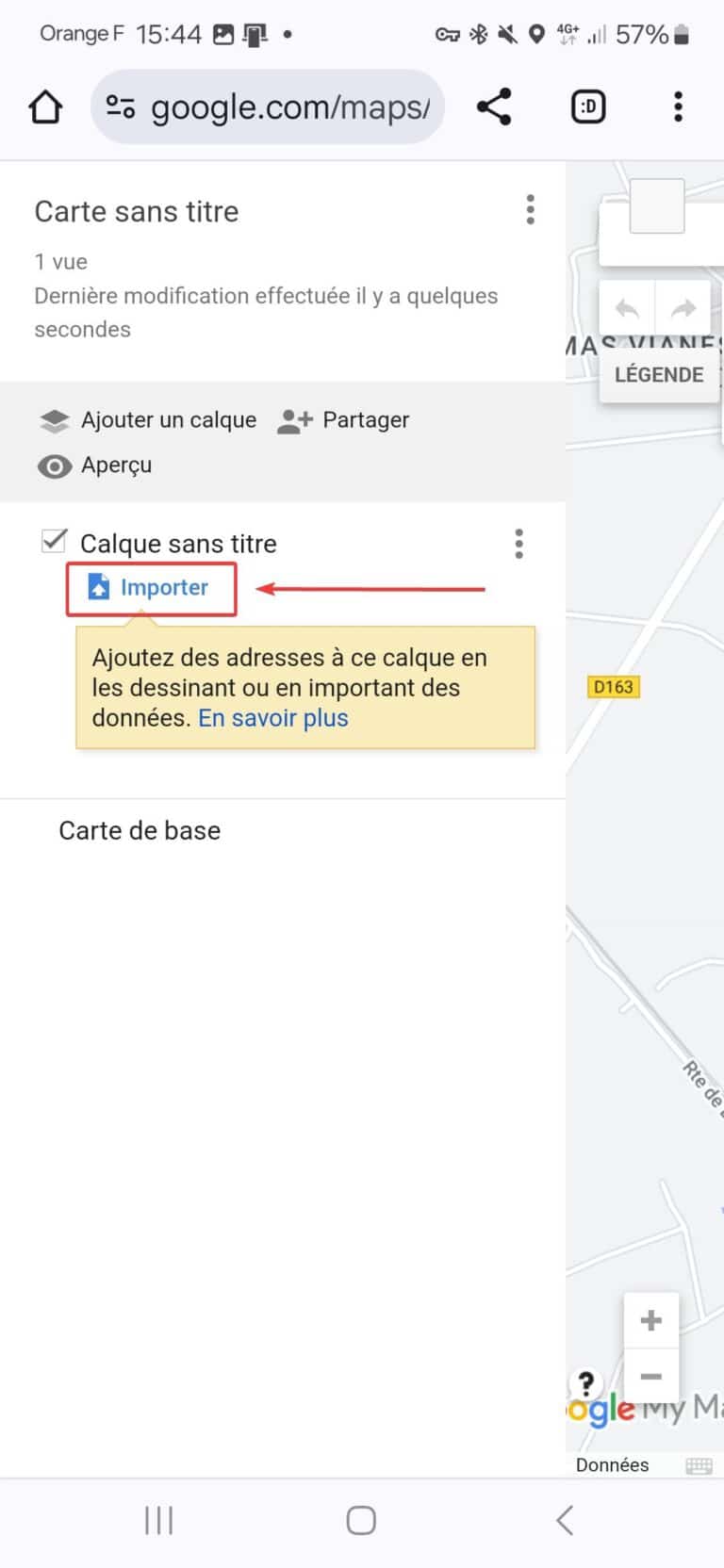 Importer un fichier GPX, KML dans Google Maps