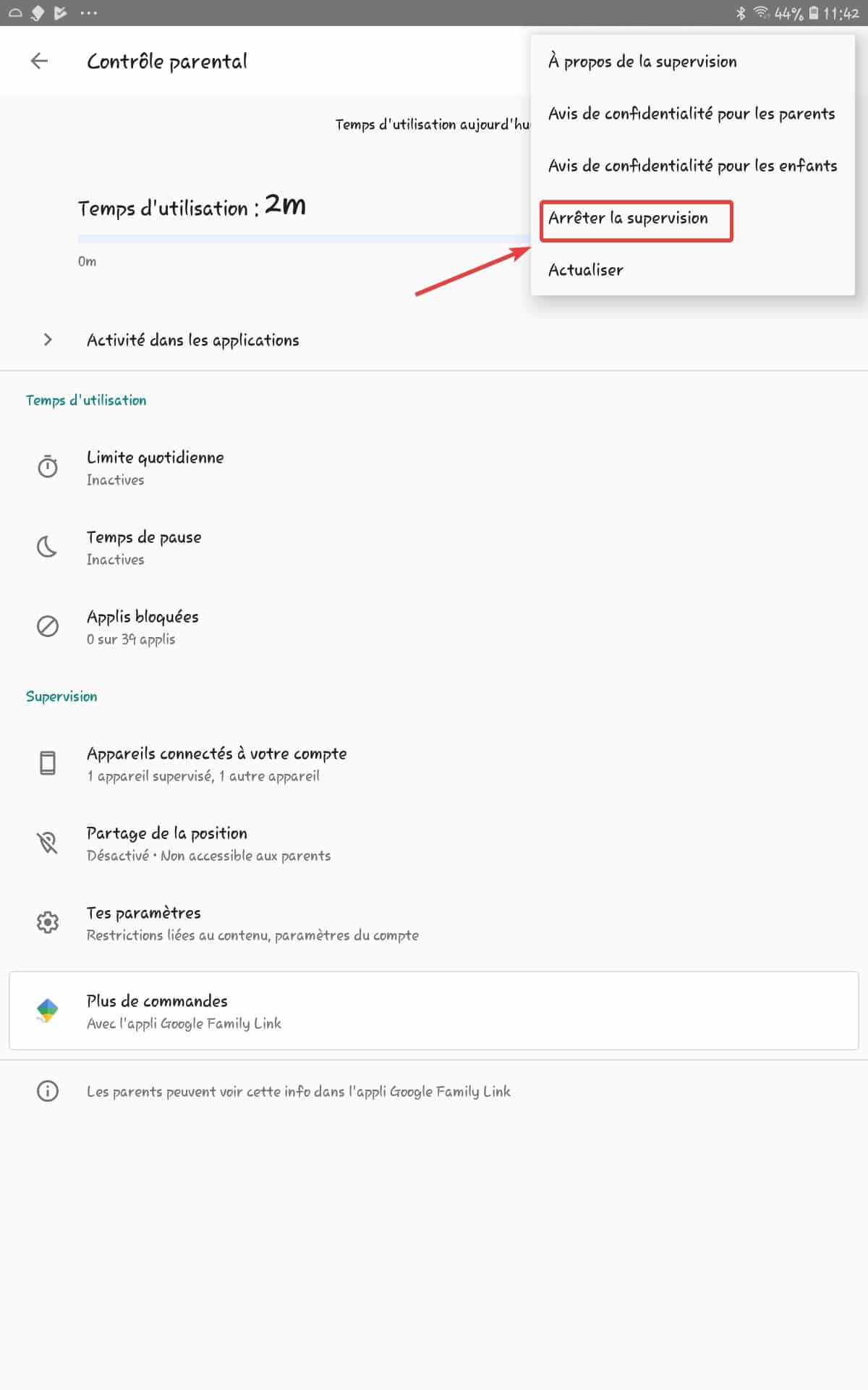 Comment supprimer un appareil de Google Family Link ?