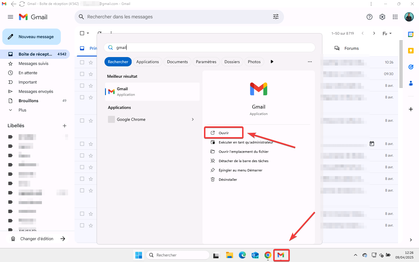 Installer Gmail comme application de bureau sur Windows et Mac